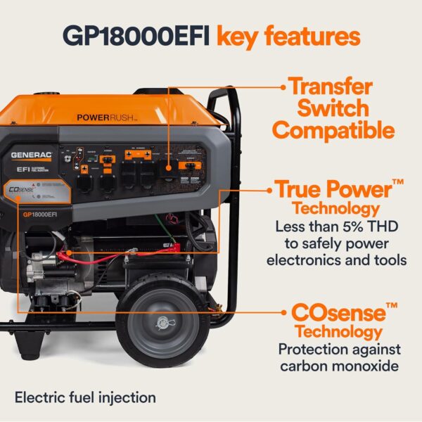 Generac 7706 Gas Powered Portable Generator 49st