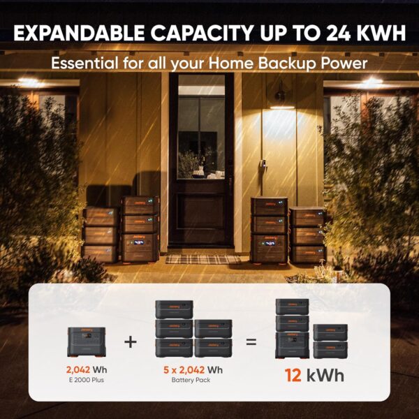 Jackery Solar Generator 4000 Kit, Explorer 2000 Plus and 1X PackPlus E2000 Plus Expandable Battery with 2X200W Solar Panel, 4085 Wh LiFePO4 Battery 3000W Output for Outdoor RV Camping & Home Emergency