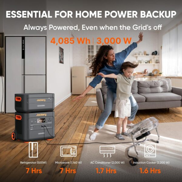 Jackery Solar Generator 4000 Kit, Explorer 2000 Plus and 1X PackPlus E2000 Plus Expandable Battery with 2X200W Solar Panel, 4085 Wh LiFePO4 Battery 3000W Output for Outdoor RV Camping & Home Emergency