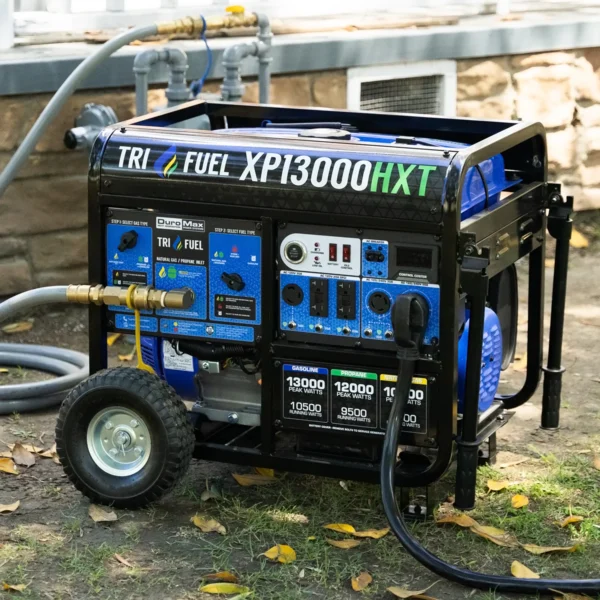 DuroMax XP13000HXT 13,000 Watt Electric Start Tri-Fuel Natural Gas/Propane/Gas Powered Portable Generator w/ CO Alert