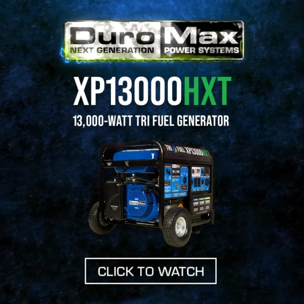 DuroMax XP13000HXT 13,000 Watt Electric Start Tri-Fuel Natural Gas/Propane/Gas Powered Portable Generator w/ CO Alert