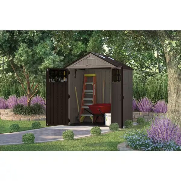 Suncast Everett® 6 ft. x 5 ft. Storage Shed – Dark Taupe BMS6511