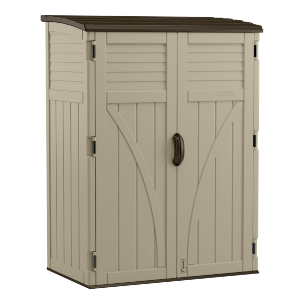 Suncast 54 Cubic Feet Vertical Storage Shed with Durable Plastic Construction